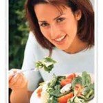woman eating veggies